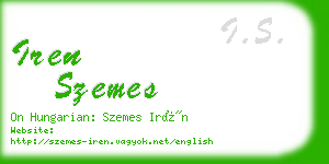 iren szemes business card